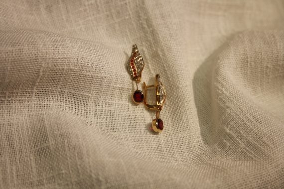 Pair of ruby earrings