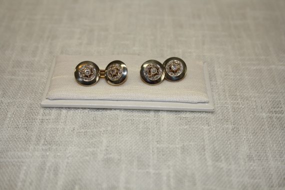 Gold and diamond cufflinks