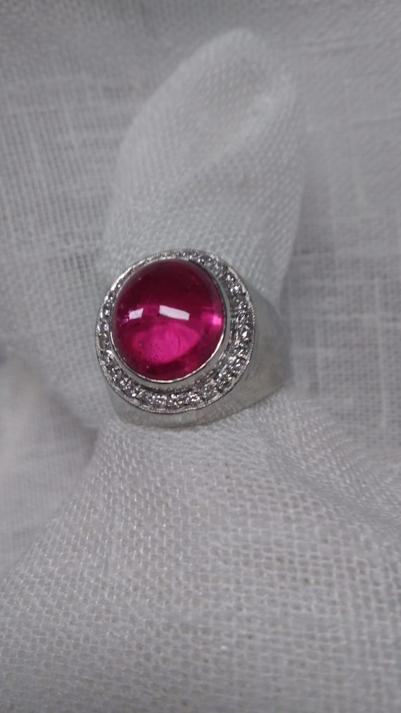 Pink tourmaline ring